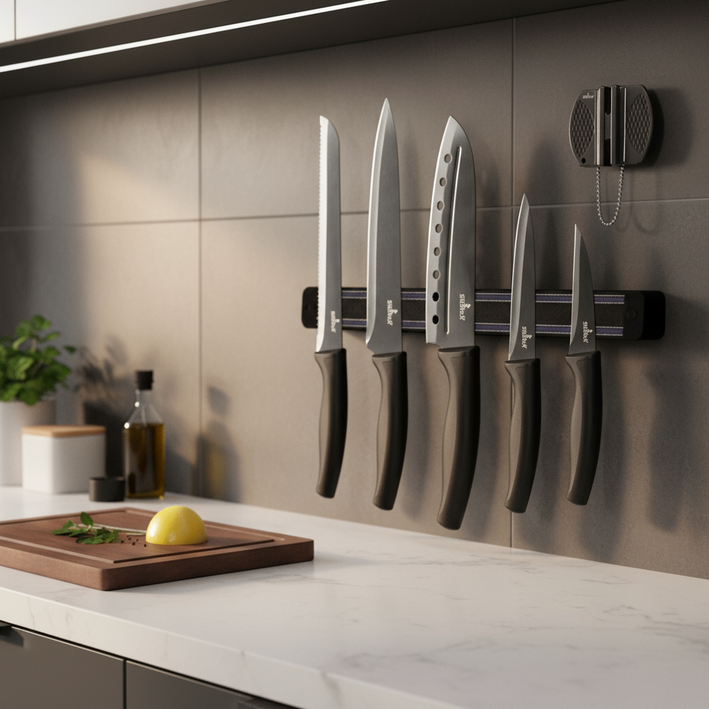 Kitchen Knife Set in Modern Kitchen Setting